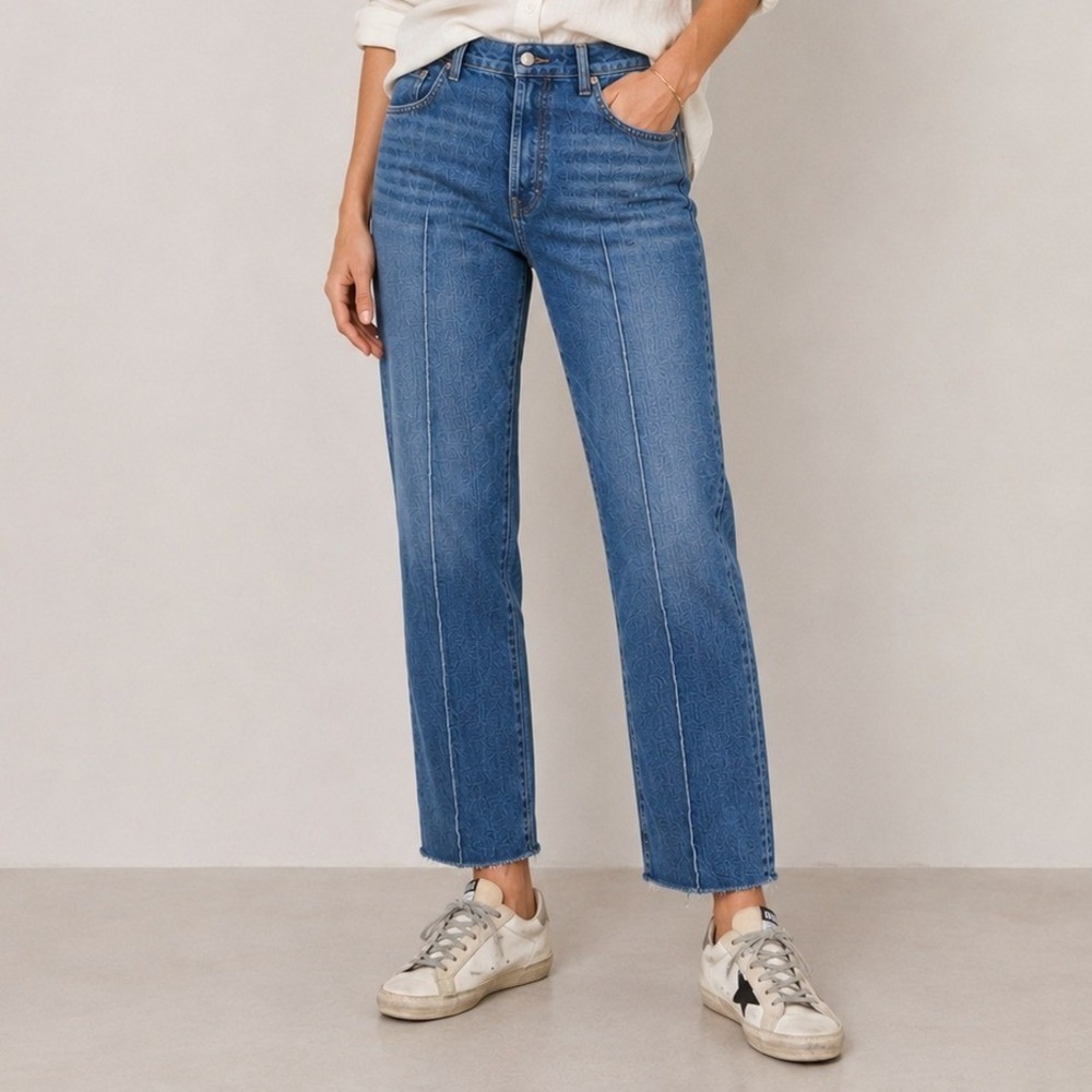 Imogene and Willie Wyatt Blue High Rise Straight Leg Crease Front Jeans 34
